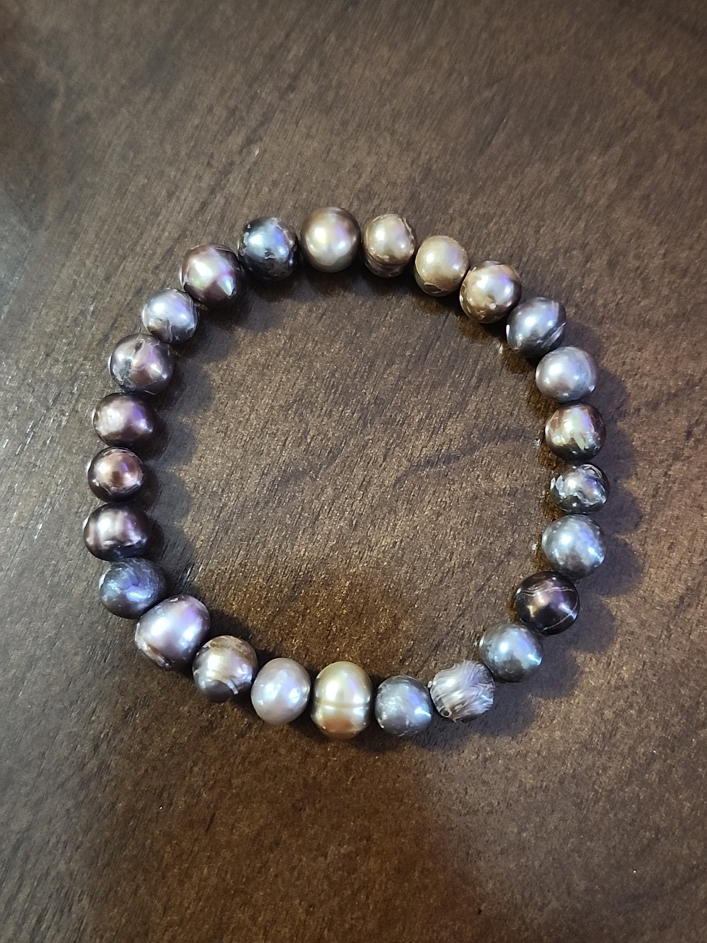 Handmade Grays And Browns Cultured Pearl Bracelet